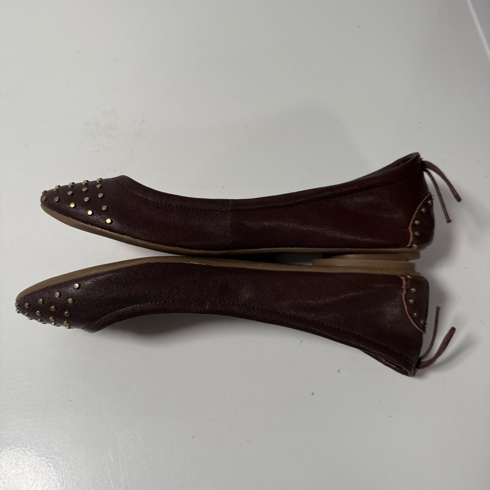 GAP Brown Studded Tie Back Ballet Style Flats - Picture 3 of 14